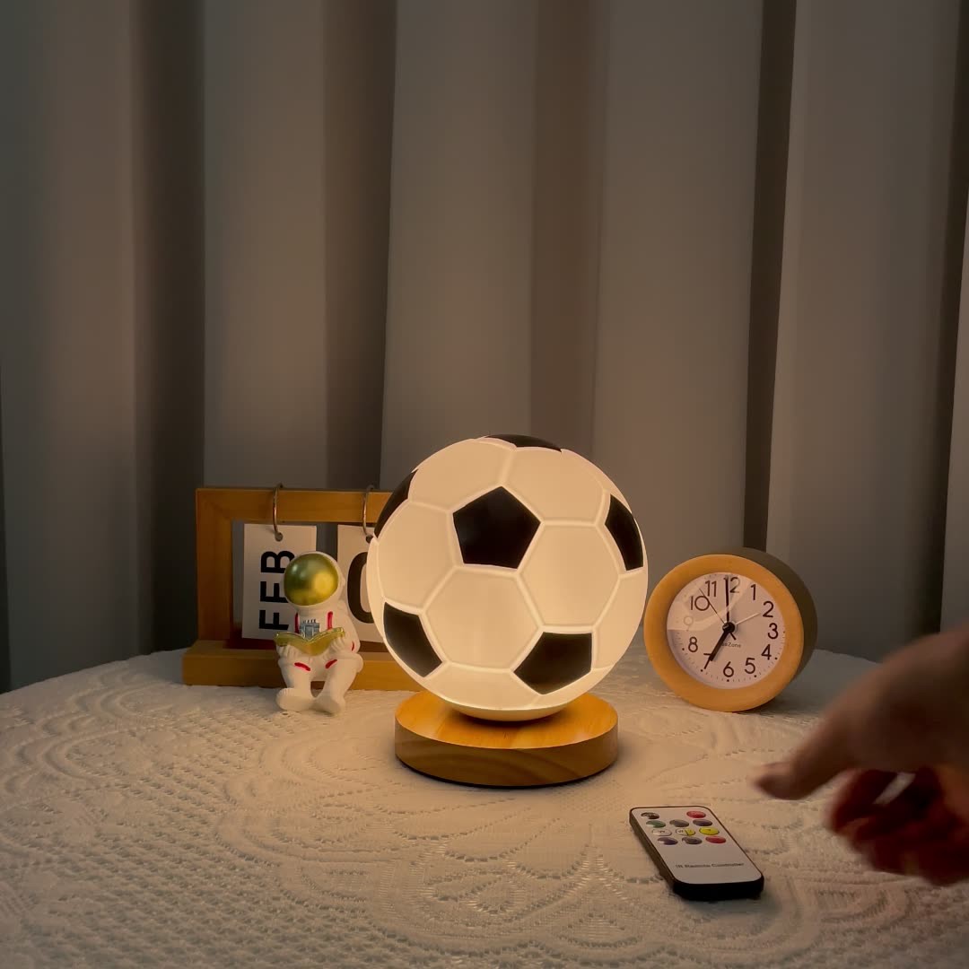 Soccer Night Light Soccer Lamp Light For Kids Room 16 Colors Battery Powered LED Rechargeable Room Nursery Night Light