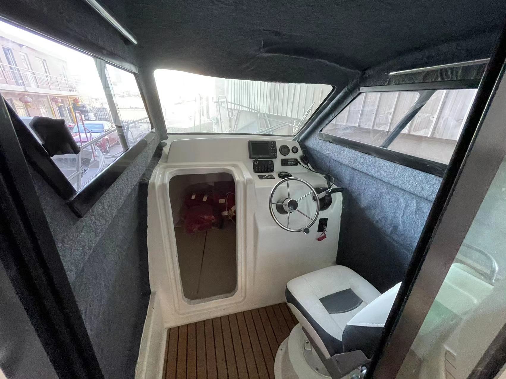 2023 new 25ft FRP Half top fishing boat with cabin in cheap price
