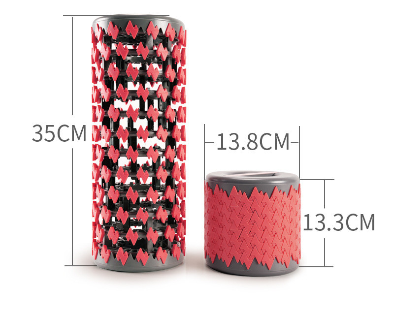Pink Collapsible TPE Foldable Foam Roller For Physical Therapy Exercise Deep Tissue Muscle Massage