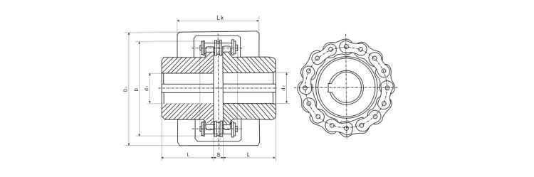 KC 4016 5016 5018 6018 Coupling Roller Chain Flexible Coupling
