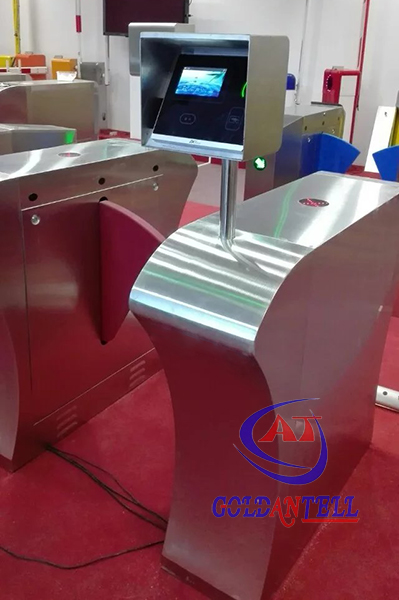 Bidirectional nfc access control turnstile enter insert card exit card acceptor flap turnstile
