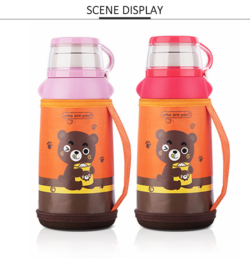 H13.5CM Cute Cartoon Printing Insulated Baby Bottle Carrier