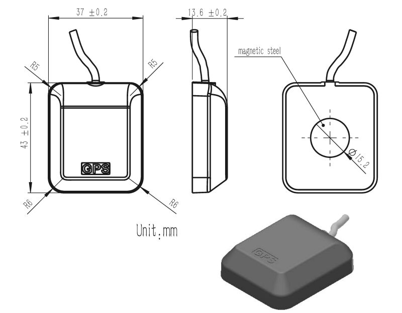 JIAKANG 1575MHz Auto Car Active Tracker GPS Receiver External Antenna