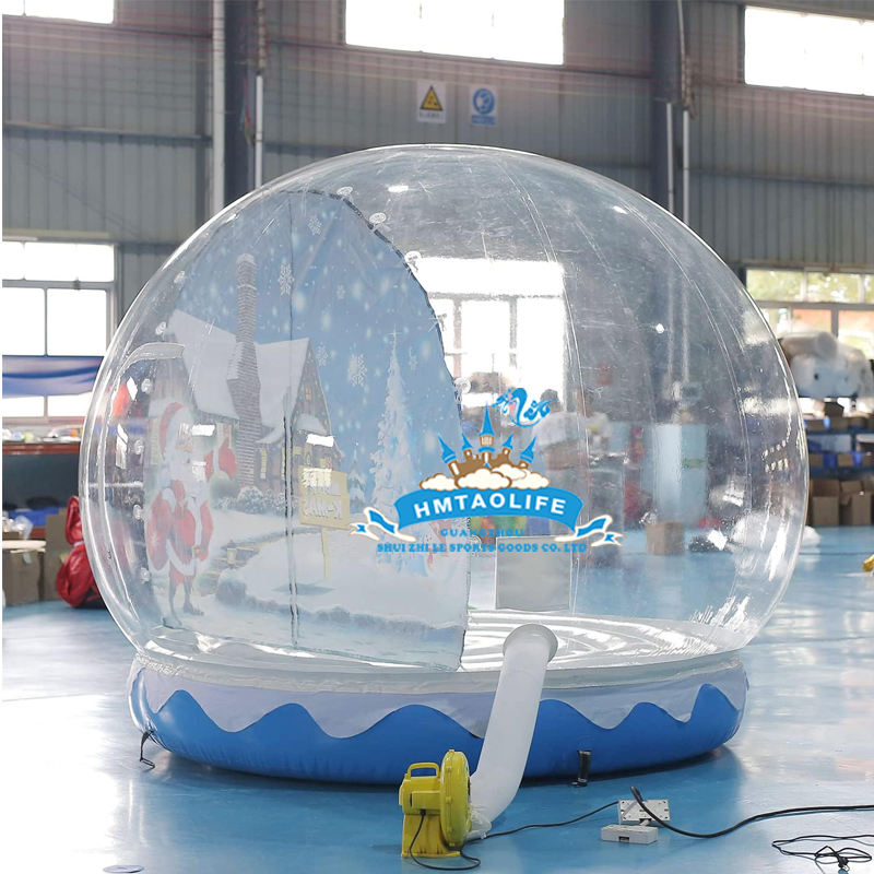 Blue Inflatable Bubble House With Jumping Pvc Transparent For Outdoor Party