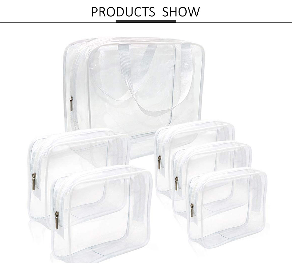 29*9.5*23cm Transparent PVC Travel Shower Wash Bag