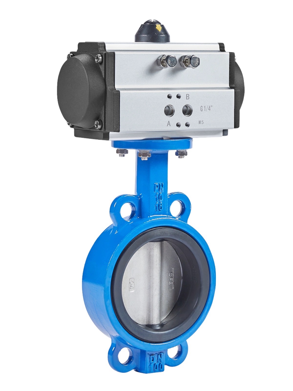 1/4''-6'' Port Size Sanitary Pneumatic Butterfly Valves with SS304 /316L Construction