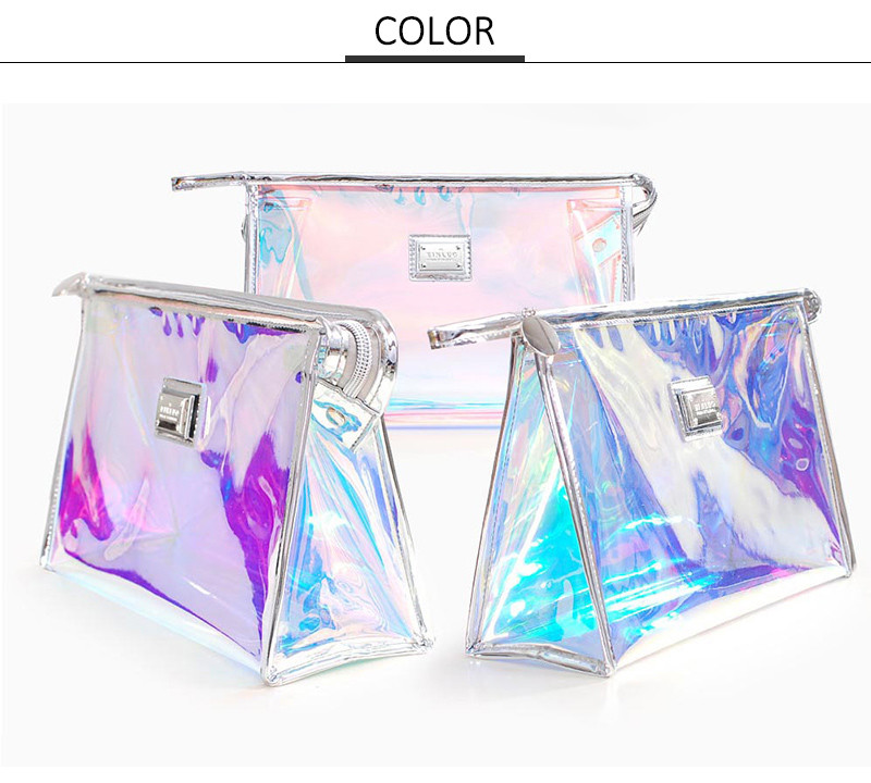 Fashionable Embroidery Logo Women Pvc Makeup Pouches