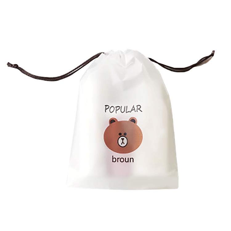 Frosted PE Custom Plastic Drawstring Bags For Wash Face Towel