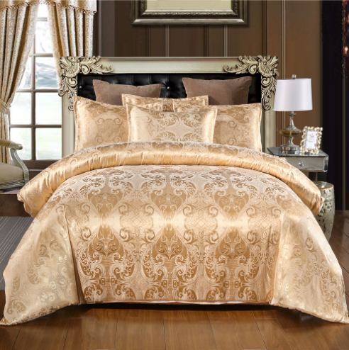 European Style Embroidery Satin Bedding Set 3 Piece Duvet Cover Bed Sheet Pillow Case
