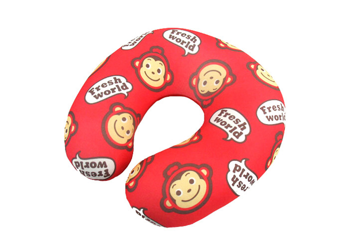 Polyester U Shaped Travel Neck Pillow Massage Plush Microbeads Filled Pillow
