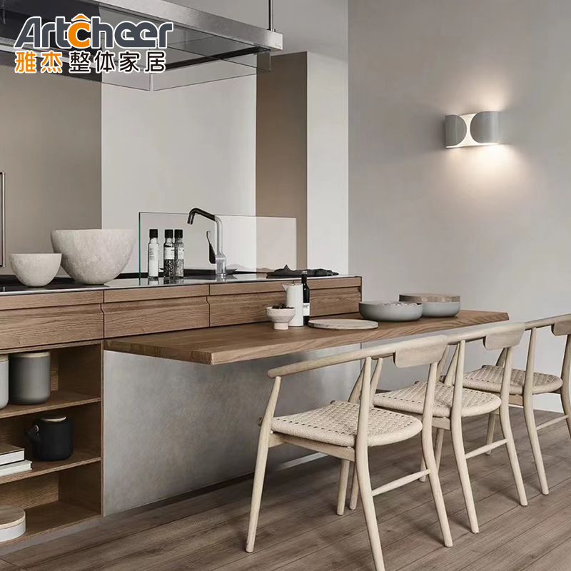 Base Cabinets Luxury Italian Design Modern Kitchen Cabinet Set Stone Top Wood Frame