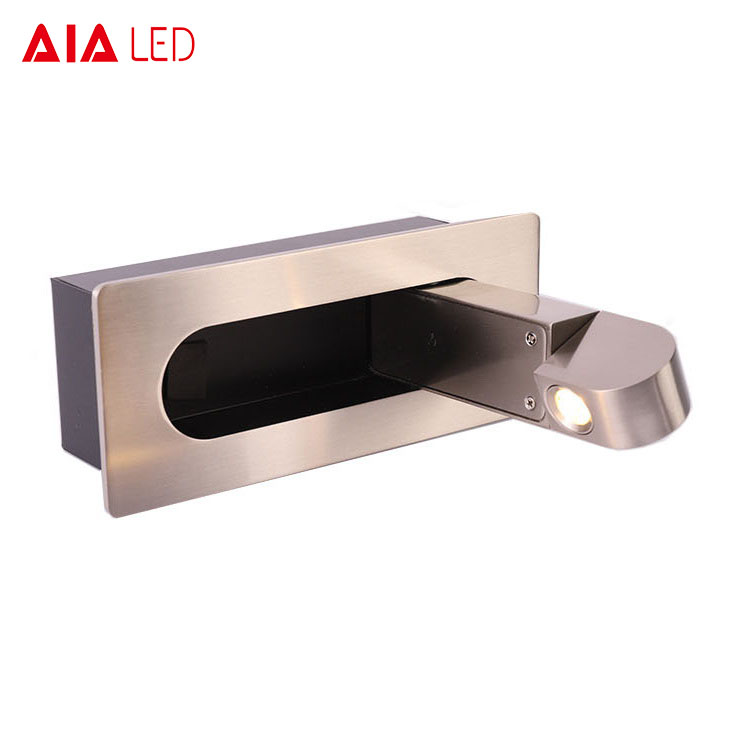 Contemporary recessed mounted led headboard wall light/hotel led bedside wall light/led bed wall light