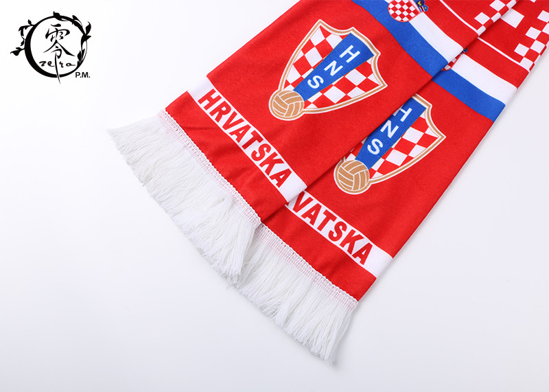Soccer Ball Club Sublimation Scarf Custom Fabric Printing Hrvatska Flag