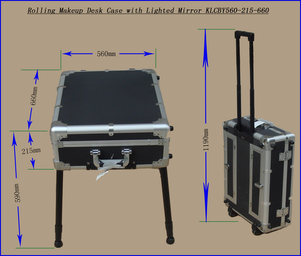 Portable Vanity/dressing Desk Case with Lighted Mirror KLCBY560-215-660