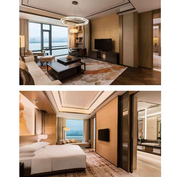 Luxury Hotel Apartment Furniture Custom 5 Star King Size Leather Bed