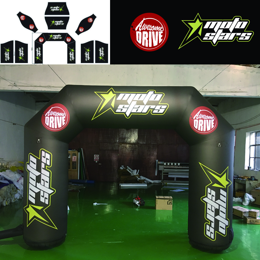 3m Outdoor Inflatable Finish Line Arch Customize Logo With Air Pump