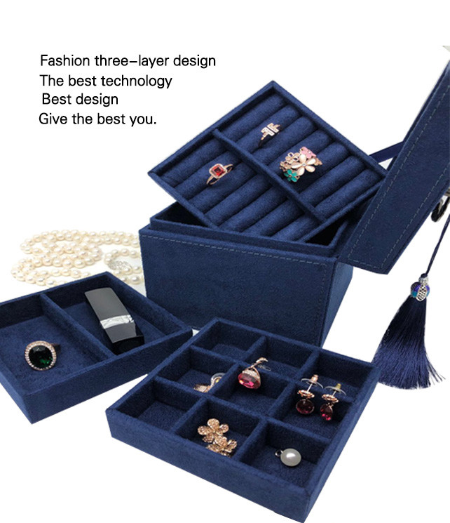 Storage / Packaging Leather Jewelry Box For Retail Black Color Customized Size