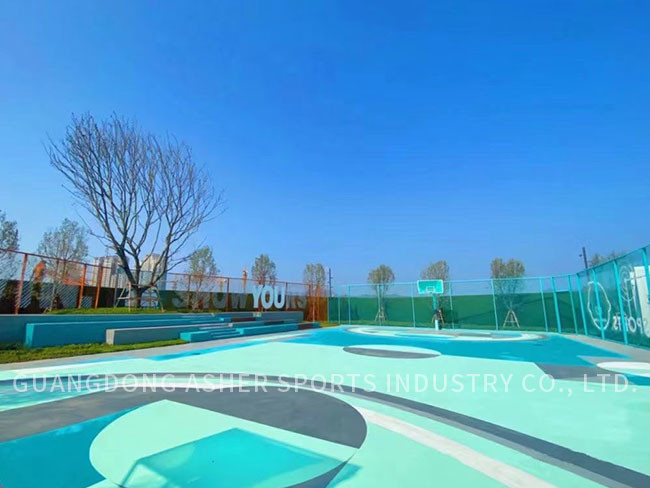 TPU SPU Flooring Material Badminton Glossy Finish Court Use