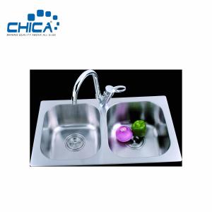 Buy cheap Double Bowl Kitchen Sink Press Kitchen Sink Stainless Steel Kitchen Sink With Faucet product