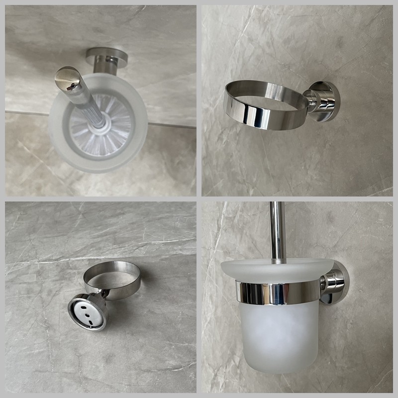 Polished Finisher Sus304 Bathroom Toilet Cleaning Brush And Holder