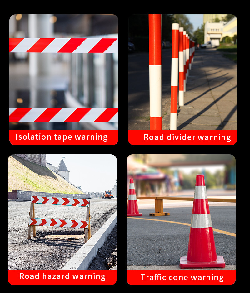 Detectable Red Green White Yellow Black Pvc Reflective Barricade Caution Warn Hazard Safety Warning Tape