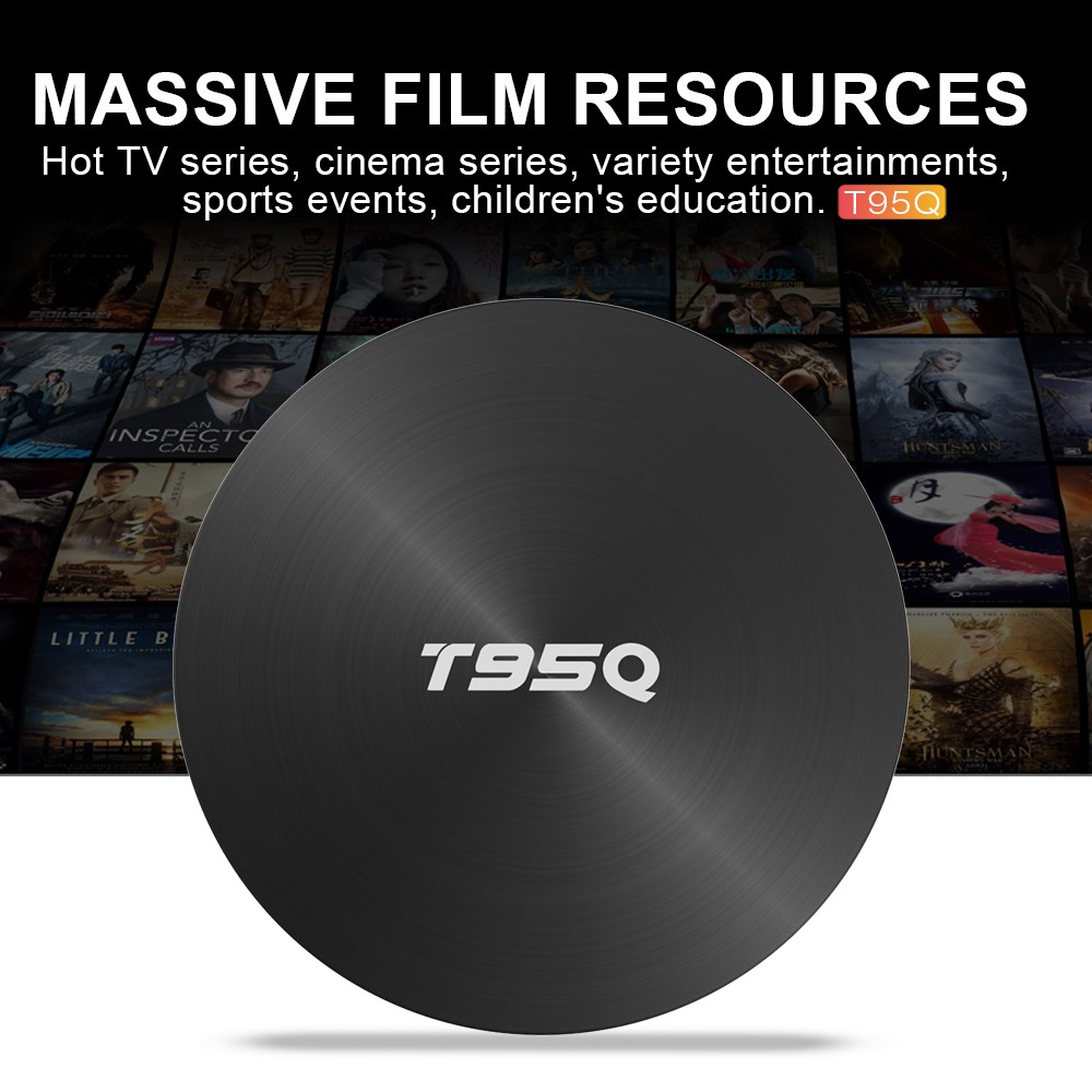 New Arrival 4g Ram 64g Rom Android 8.1 T95Q 2.4G/5.8G Wifi H.265 4K Smart Tv Box