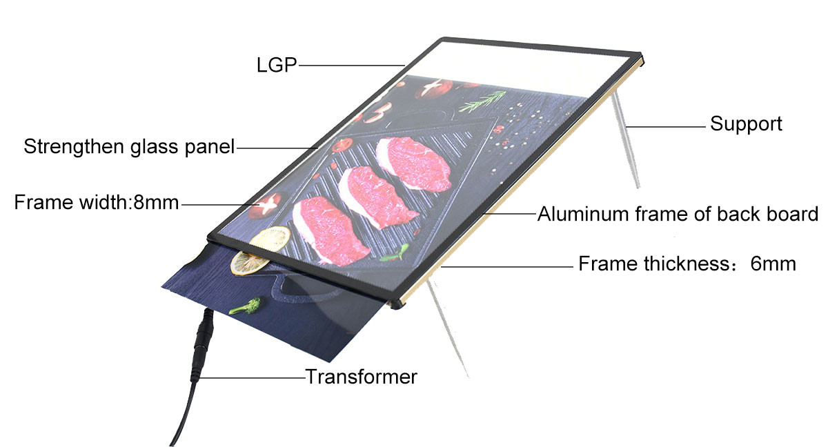 Super Bright A2 / A3 / A4 Size Light Box , Slim Digital Advertising Signs Outdoor
