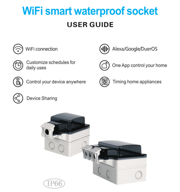 Wifi Smart Socket Waterproof Smart Home Socket Smart Life In-wall Plug