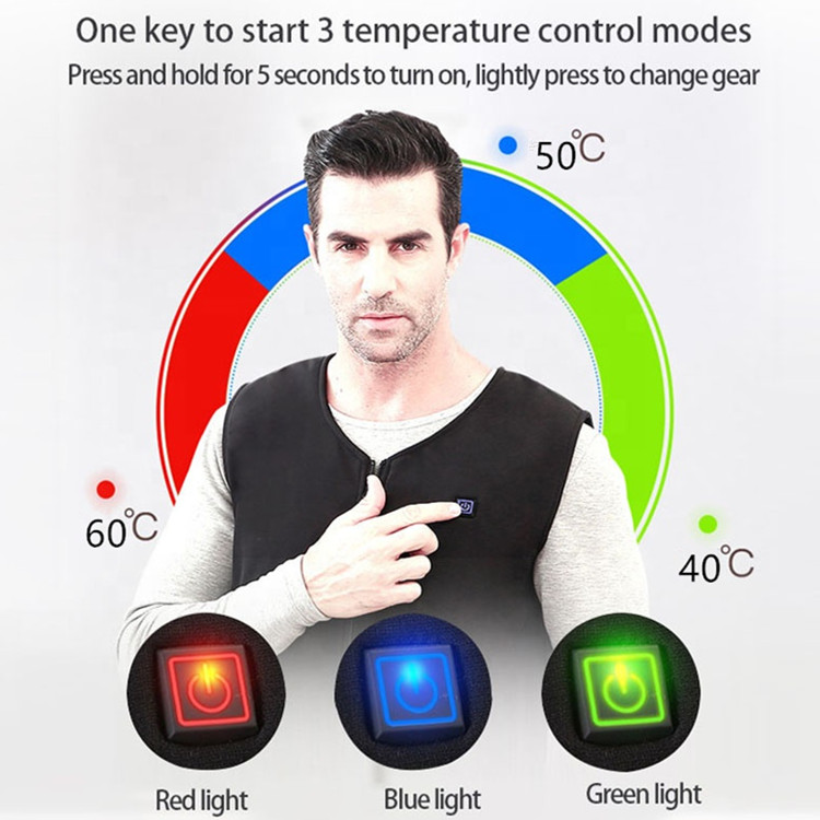 V Neck Rechargeable Heated Vest 7.4V 4400mAh Thermal Vests Ladies Spandex / Polyester