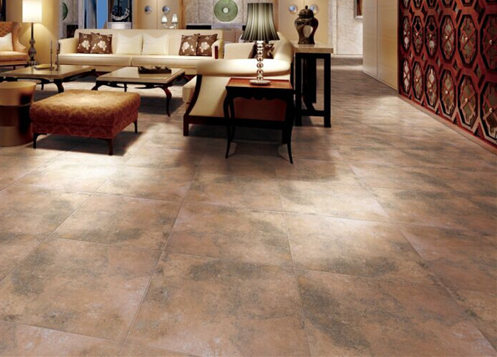 Durable Cement Look Porcelain Tile Glazed Concave Convex Pattern Surface