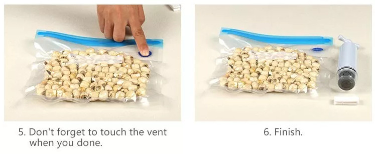 Vacuum Valve Bag Reusable Sealed Food Vacuum Sous Vide Bag with Zipper