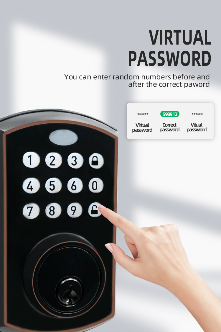 Aluminum Alloy Smart Deadbolt Door Lock Auto Electronic Wireless Door Lock