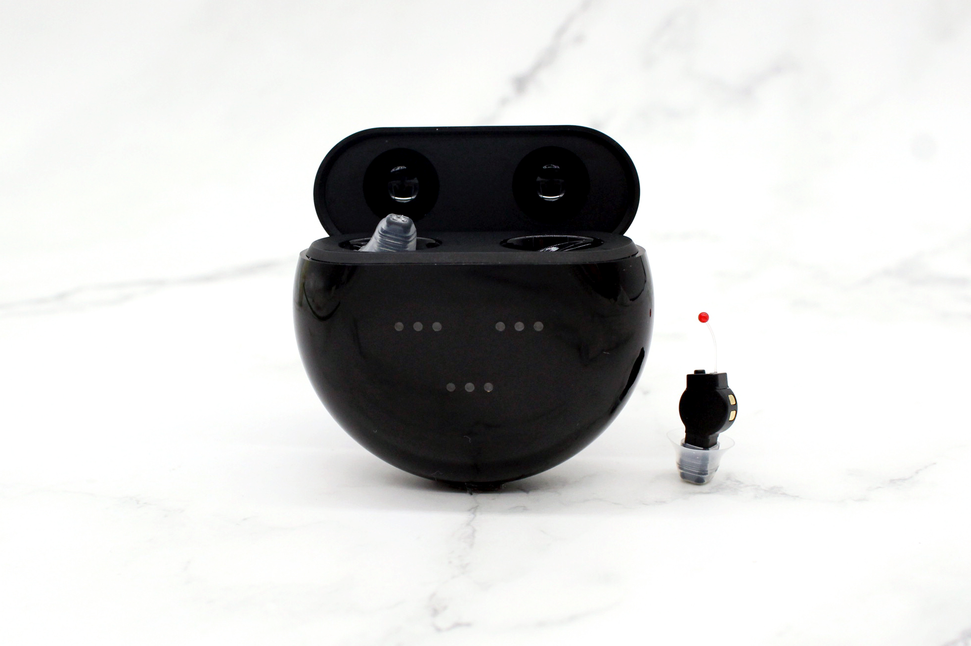Black Invisible CIC Hearing Aids 20H Smallest In The Canal
