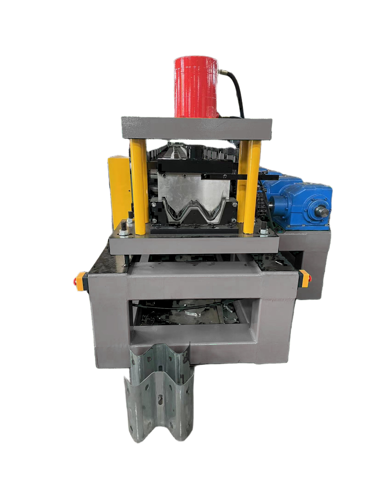 Galvanized Steel 2 Waves Highway Guardrail Roll Forming Machine 3.5mm Thickness W Beam Safety Barrier Fence