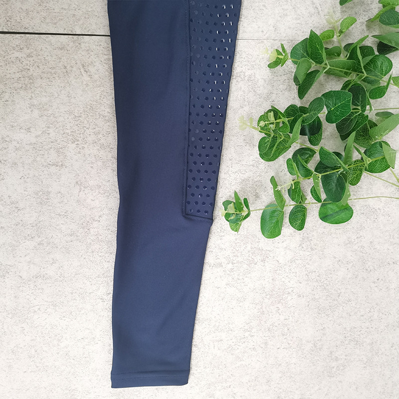 Womens Horse Riding Pants Navy Blue Front Pocket Full Seat Silicone Grip Breeches