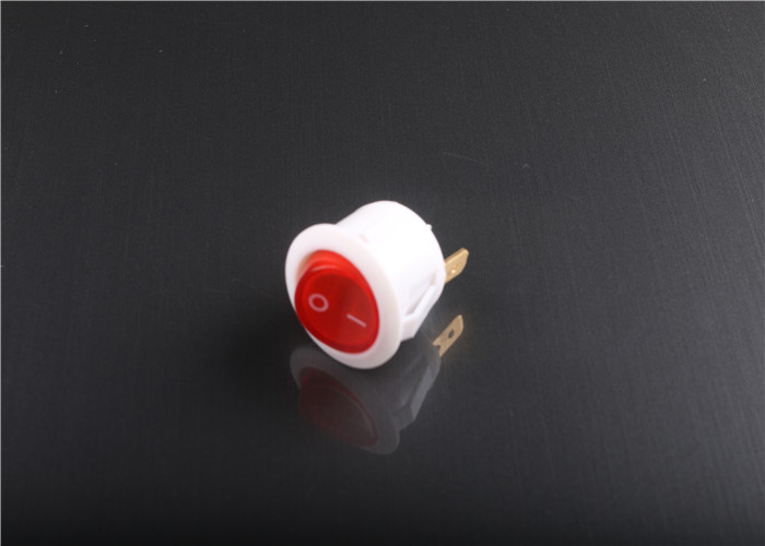 UL Approval Round Rocker Switch 22MM Latching With Nylon / PC Shell Material