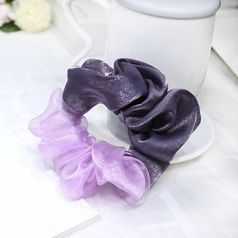 Ponytail Hair Scrunchies Rubber Multicolor Colic Ring Organza Art 10cm