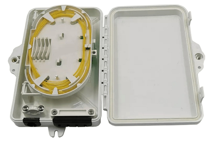 4Port Fiber Optic Terminal Box SC Simplex SM Cables White Waterproof IP-66