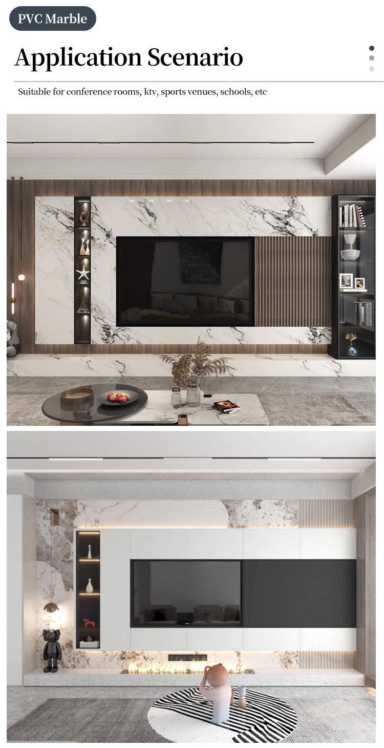 Waterproof And Easy To Install Marble Wood Veneer Panels Interior Decorative Wall Panels New Products Marble Wall Panels