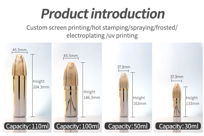 Electroplate Luxury Acrylic Set Liquid Foundation Bottle Face Cream Jar Pumb Spray Bottle For Cosmetic Packaging