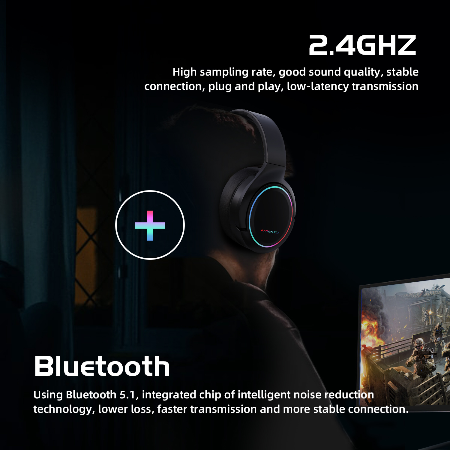X7Pro 35H Dual Wireless 2.4 Ghz Headphones Headset For Nintendo Switch DC 5V 500mA