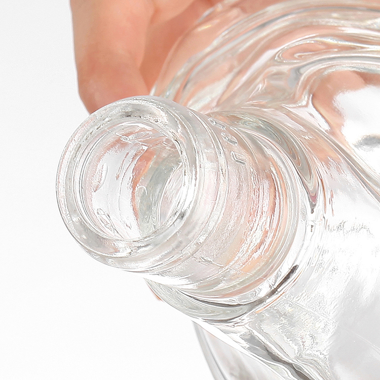 Collar Material Aluminum Plastic PP 500ml Custom Top Grade Glass Bottle for Vodka Whisky