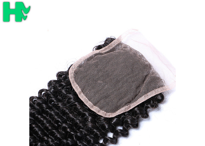 Peruvian Human Hair Kinky Curly Frontal Lace Closure With Bundles Double Weft