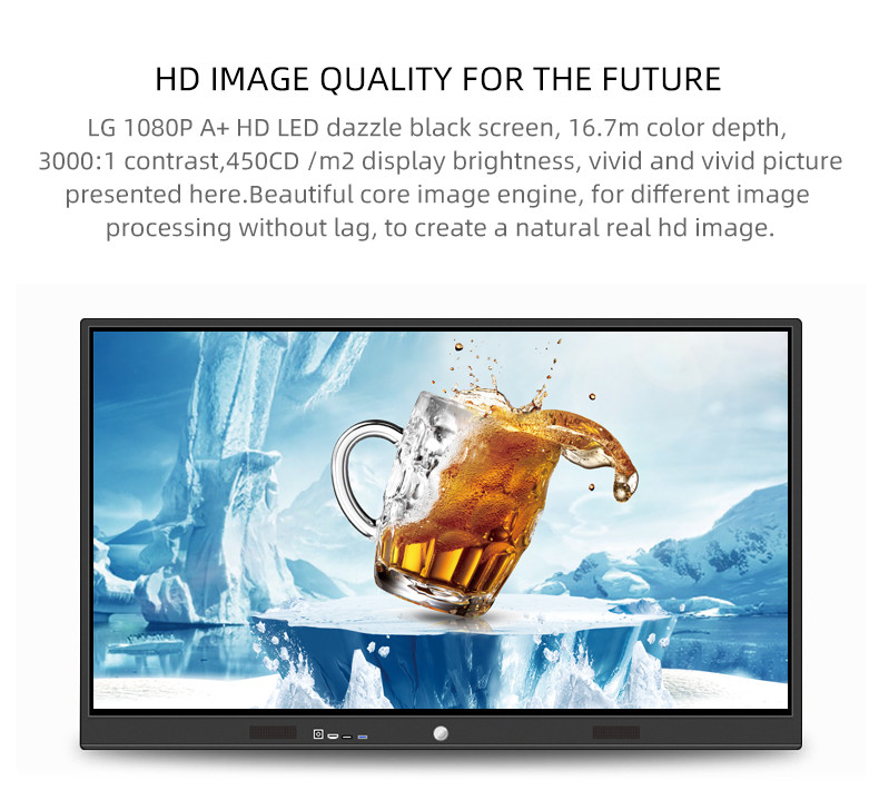 75 Inch 3840x2160 Mobile Dual System Smart Interactive Whiteboards For Schools