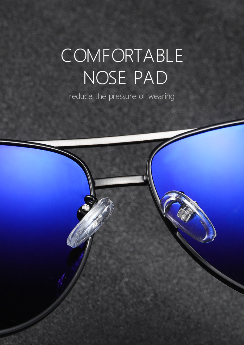 Alloys Pilot Polarized Lens Mens Luxury Sunglasses UV400 Driving Night Fishing Glasses