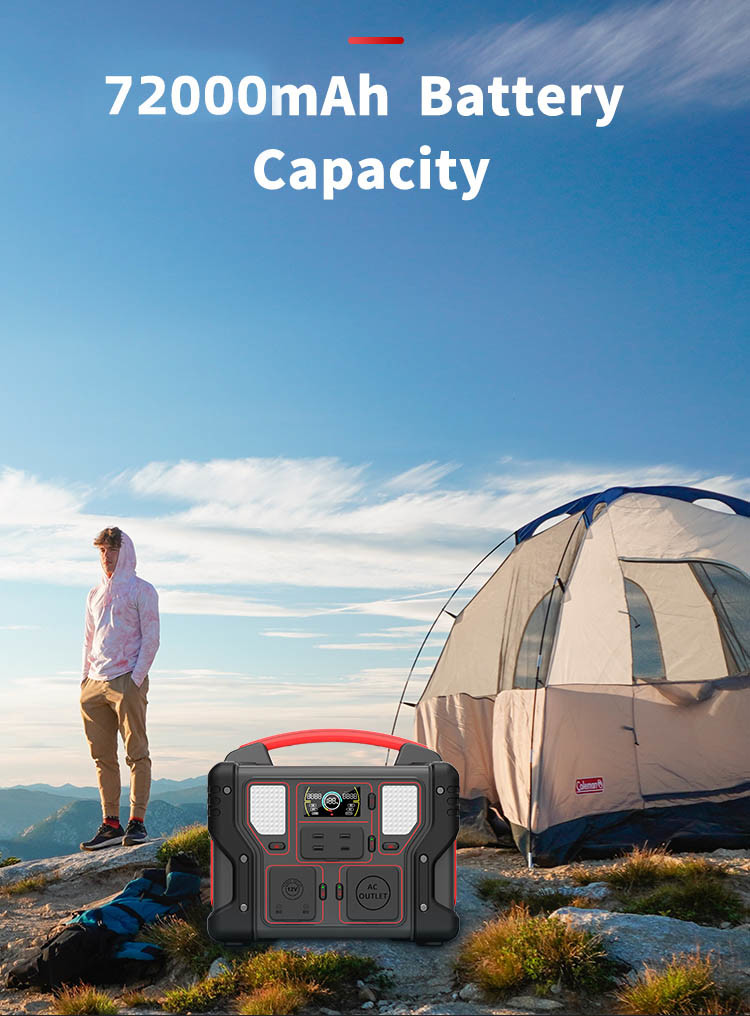 300w Portable Battery Charging Station 72000mAh Lifepo4 Mobile Solar Power Station