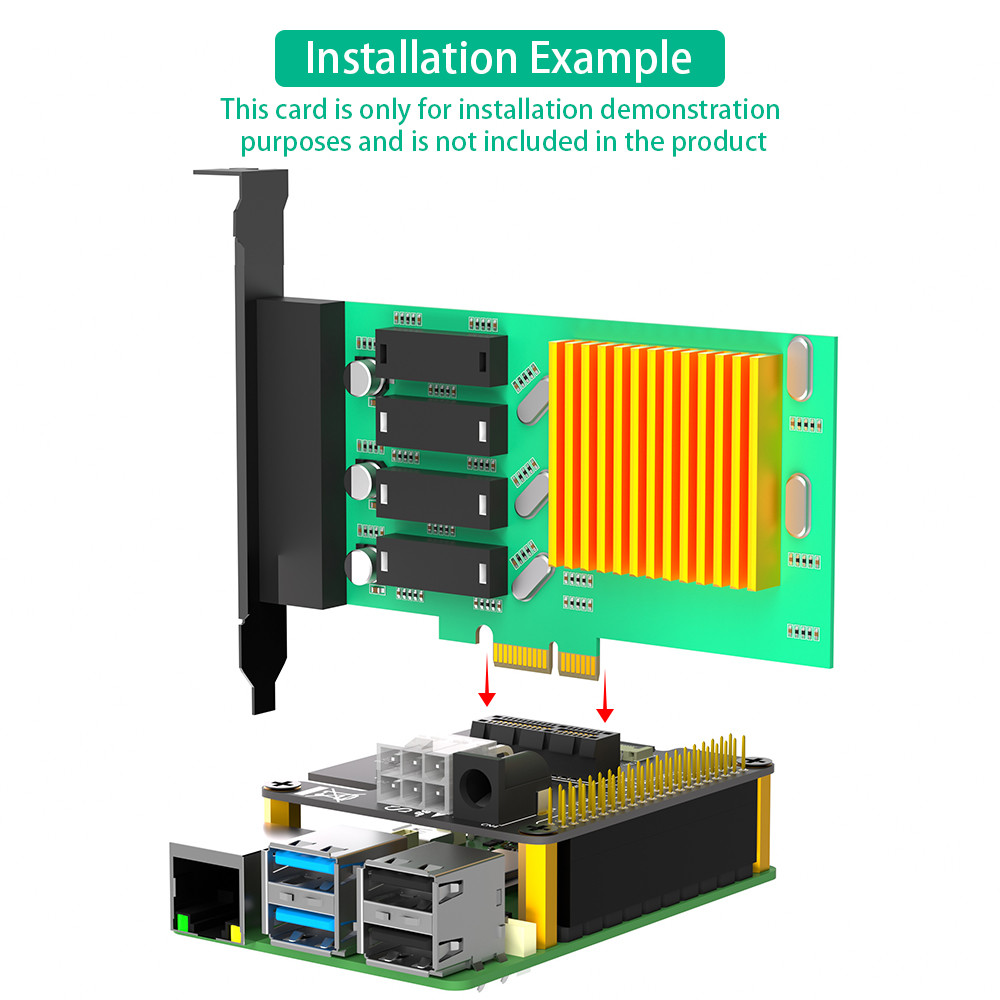 New Version PCI-E Express PCI-e 1x Adapter With External 12V Power For Raspberry Pi