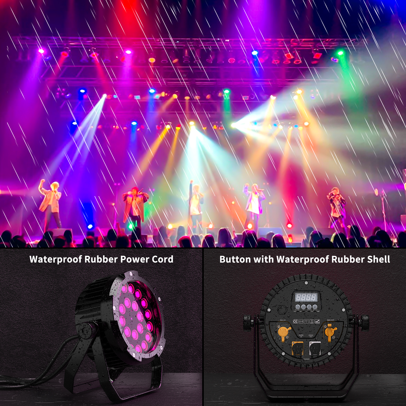 4100K Led Par Can Stage Lights RGBWA+UV 6In1 Par Stage Light