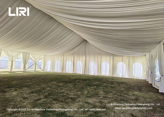 Cfm Outdoor Wedding Tent Ceiling Roof Lining And Curtain With Clear Windows