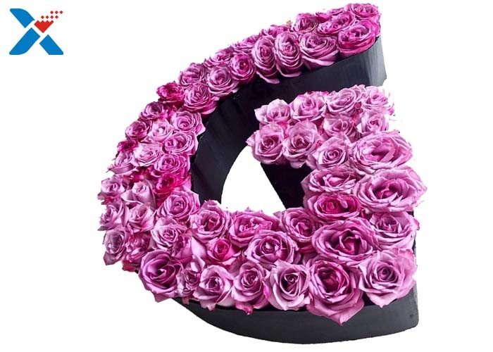 Luxury Rose Gift Acrylic Flower Box A Letter Flower Box With Lid Non - Toxic